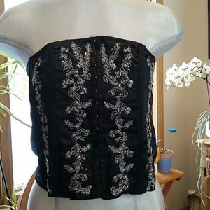 Satin beaded bustier